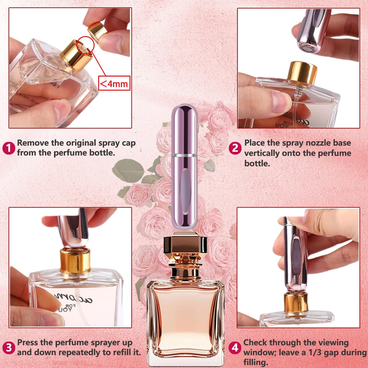 opasyo Refillable Perfume Portable Atomizer Bottle Refillable Perfume Spray, Leak-Proof Perfume Spray Bottle, Travel Perfume for Traveling Beauty and Personal Care opasyo