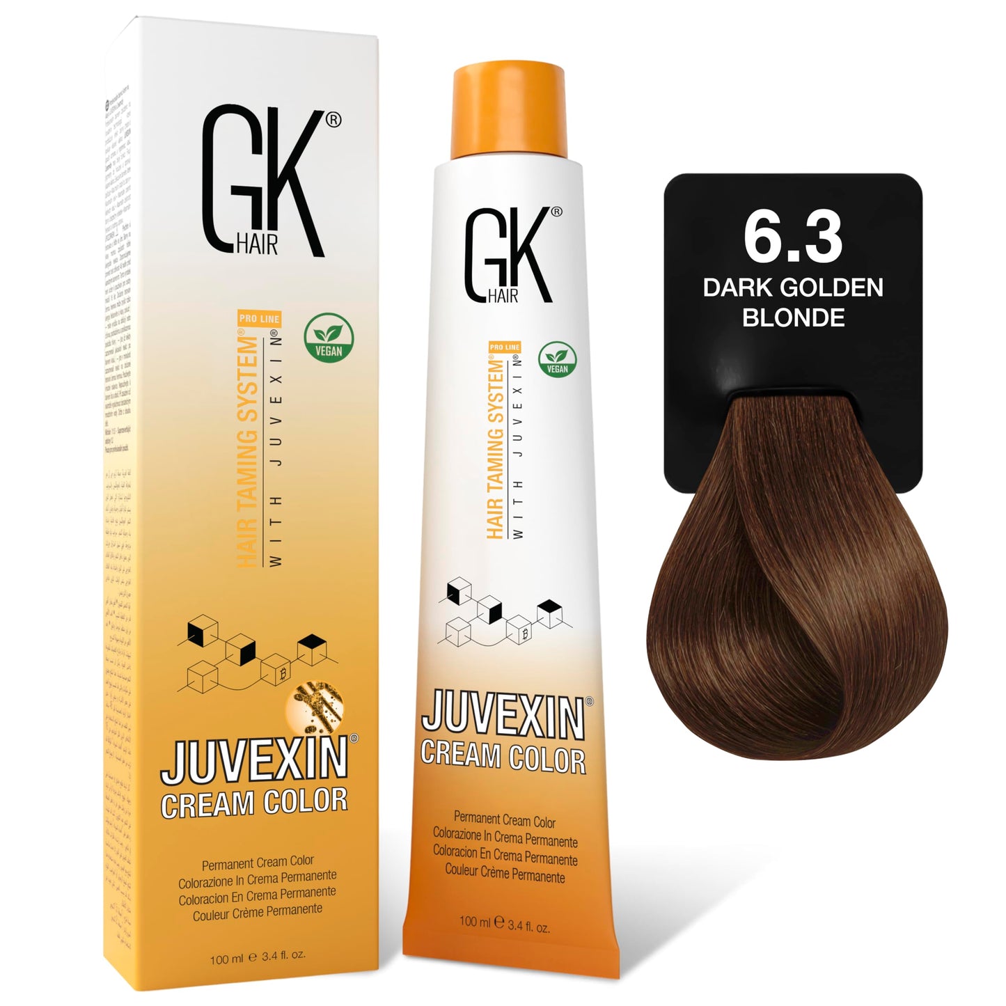 GK HAIR Global Keratin Professional Hair Color Cream Tube (3.4 Fl Oz/100ml) Nourishing & Cleansing Colors for Styling High Performance Long Lasting