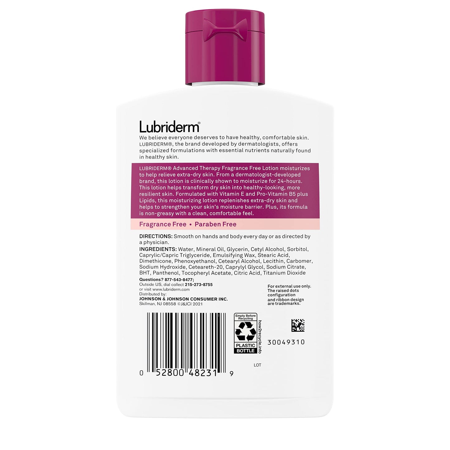 Lubriderm Advanced Therapy Lotion, Fragrance-Free, 6 Fl. Oz (Pack of 4)