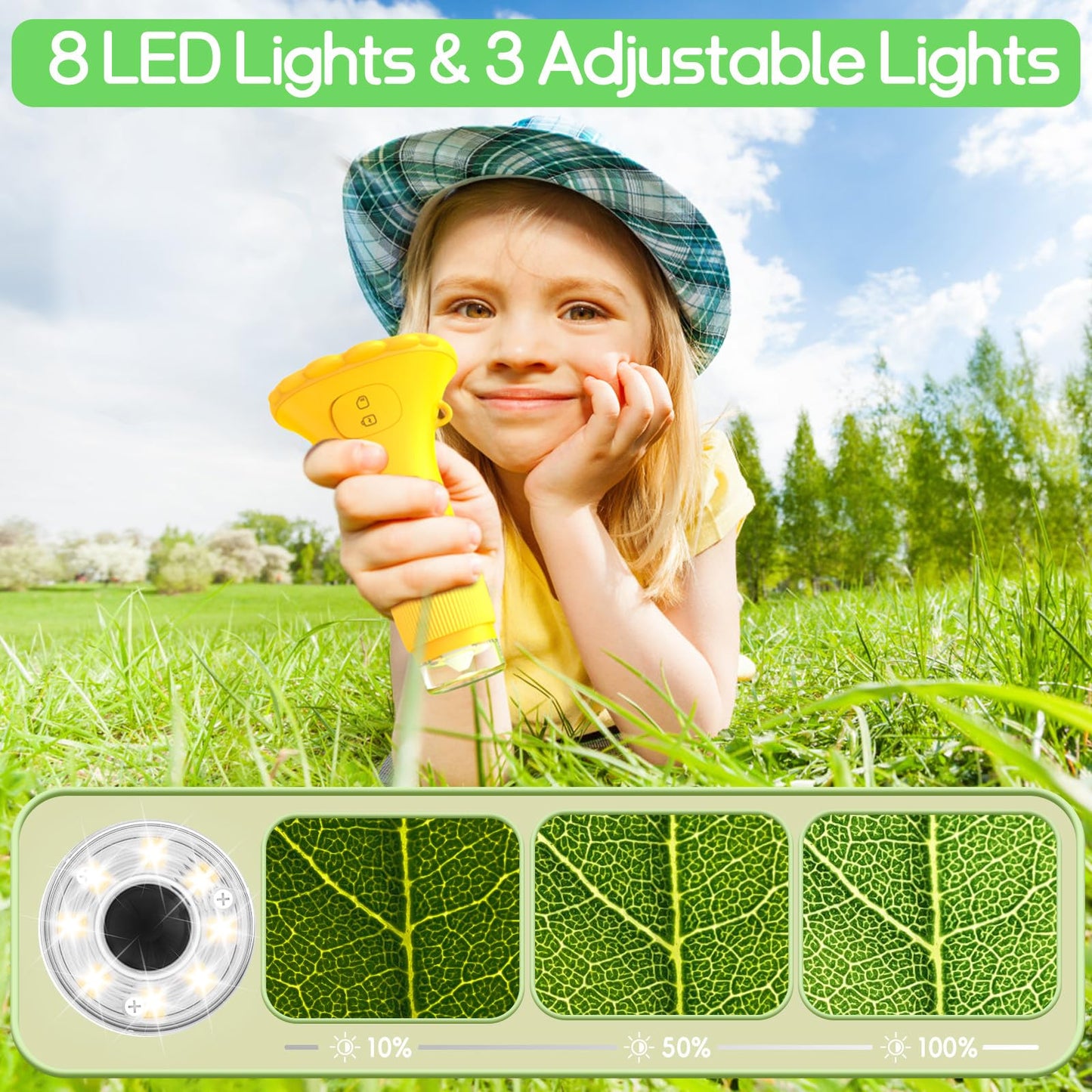 WINWEND Kids 1000X Pocket Microscope – Portable Digital Mini Microscope for Photos & Videos, STEM Toy for Ages 3-10 Boys & Girls