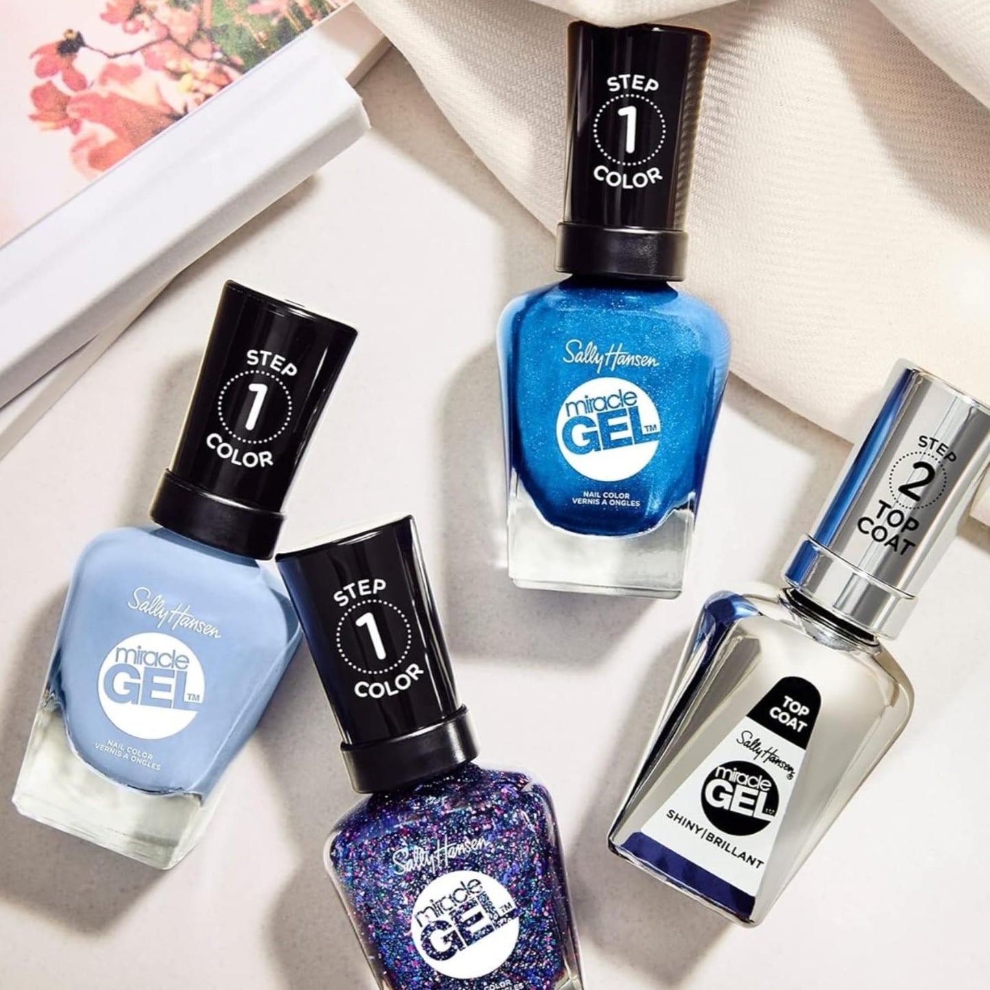 Sally Hansen Miracle Gel Salon Quality Nail Polish | Gel-Like Formula, Two-Step System, No UV Light Needed, Long Lasting | Opaque, Glossy | 619 Tidal Beauty & Personal Care Sally Hansen