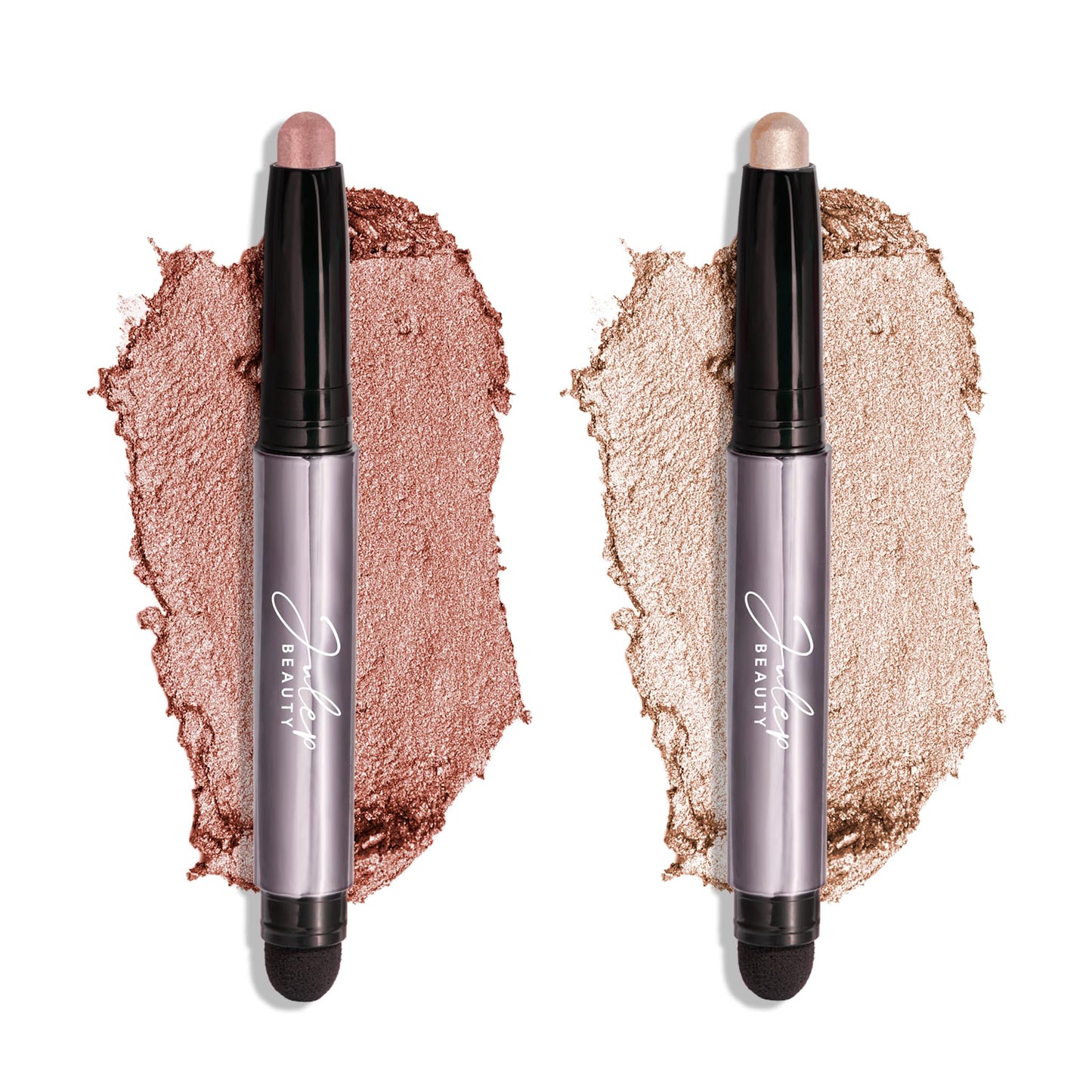 Julep Eyeshadow 101 Crème-to-Powder Waterproof Eyeshadow Stick Duo - Long-Lasting, Crease-Proof, Easy Apply with Built-in Smudger - Blush Pink Shimmer