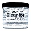 AmPro Pro Styl Clear Ice Styling Gel - Protects and Strengthens Your Strands - Non-Flaking, Alcohol Free, Vegan Formula - Flexible, Touchable Hold