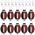 allydrew 10 Pack Chapstick Holder Keychain, Keyring for Lip Balm Lip Gloss Lipstick with 10 Pieces Metal Keyring Clasps, Football