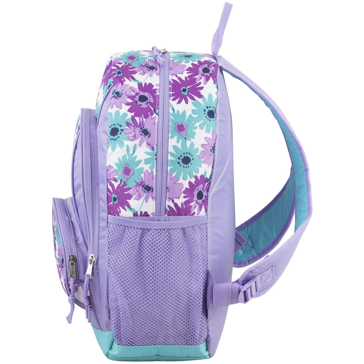 Eastsport Laptop Backpack, Multipurpose Casual Daypack, Triple Compartments Bookbag for College, Hiking, Work, 18 Inches, Purple Flowers