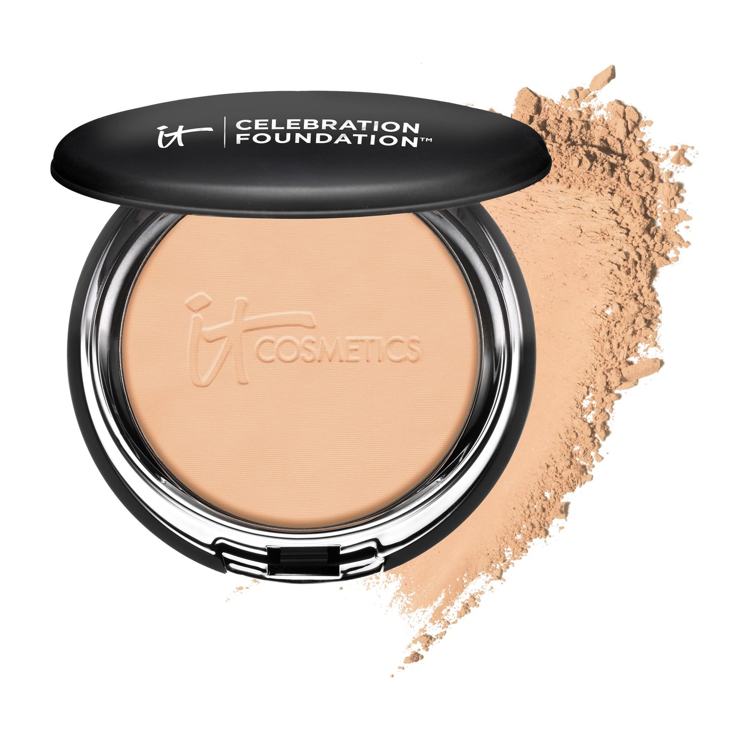 IT Cosmetics Celebration Foundation, Medium Tan (W) - Full-Coverage, Anti-Aging Powder Foundation - Blurs Pores, Wrinkles & Imperfections