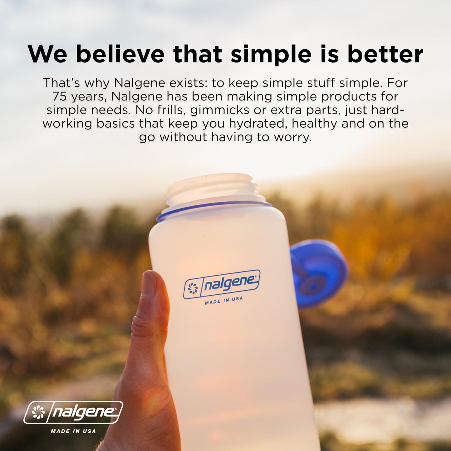 Nalgene Sustain Tritan BPA-Free Water Bottle Made with Material Derived from 50% Plastic Waste (Using ISCC Certified Mass Balance), 16 OZ, Narrow