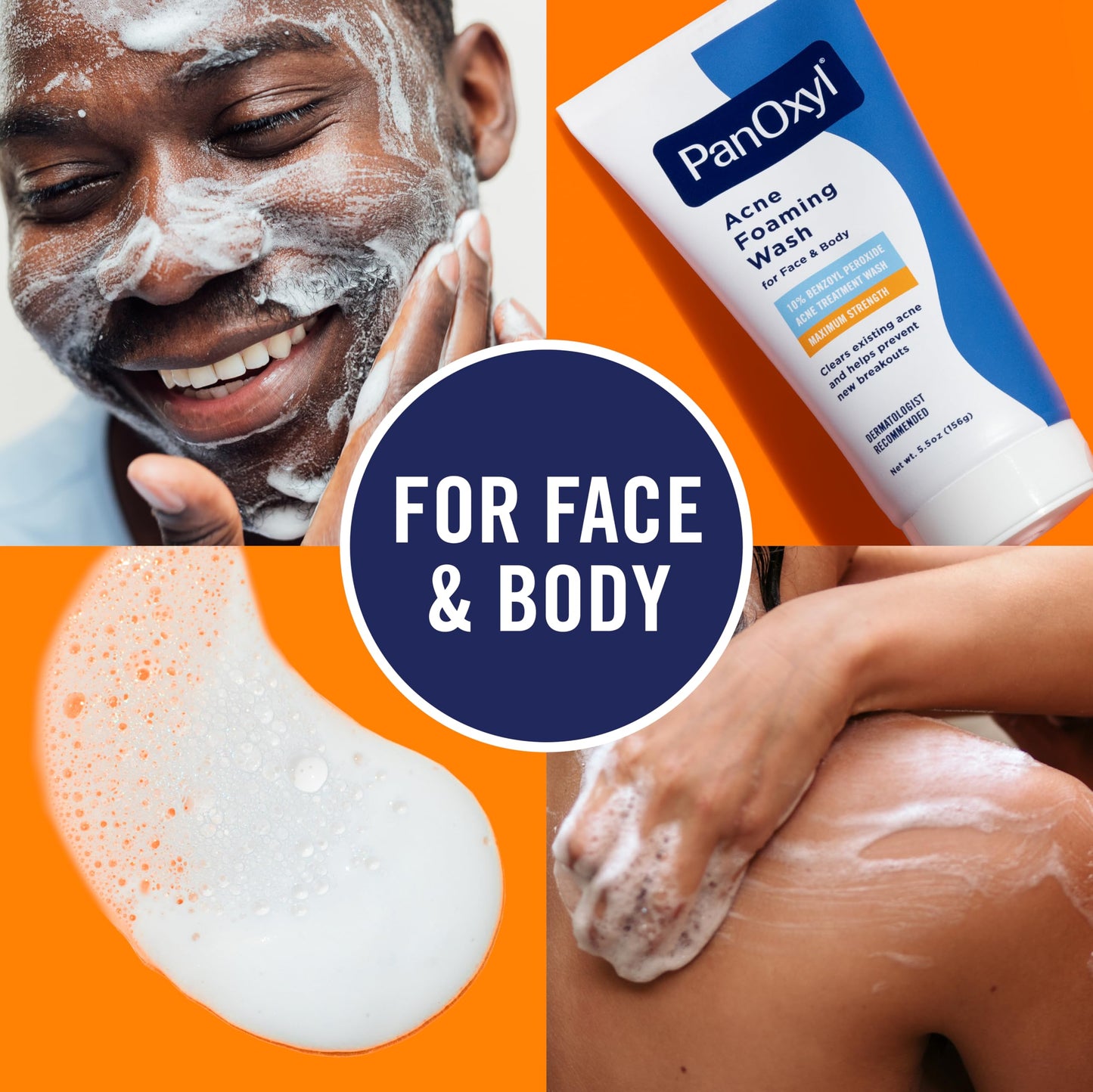 PanOxyl 10% Benzoyl Peroxide Acne Foaming Wash, Maximum Strength, Daily Acne-Fighting Face and Body Cleanser, Face Wash to Clear, Treat and Prevent Beauty and Personal Care PanOxyl