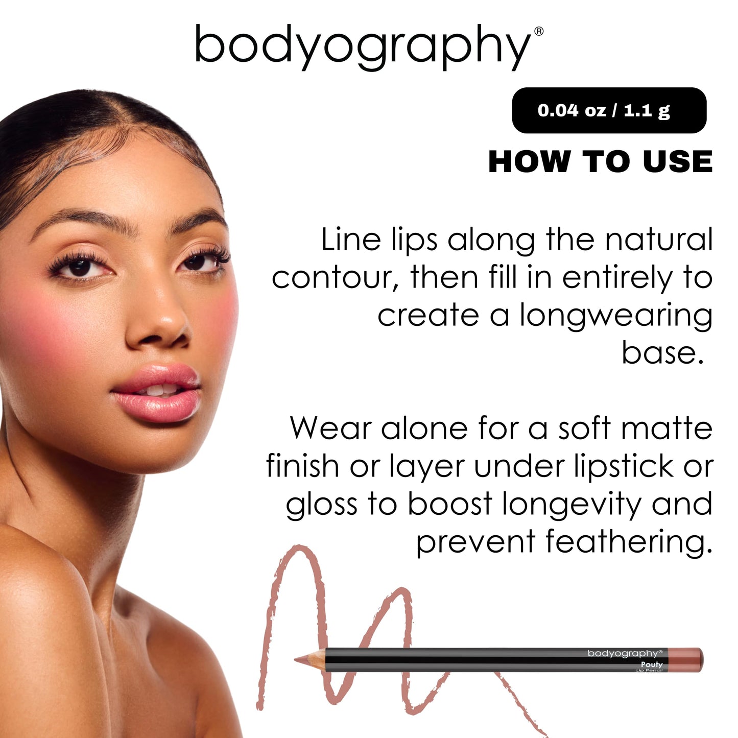 Lip Pencil - Heatherberry by Bodyography for Women - 0.04 oz Lip Pencil Beauty & Personal Care Bodyography