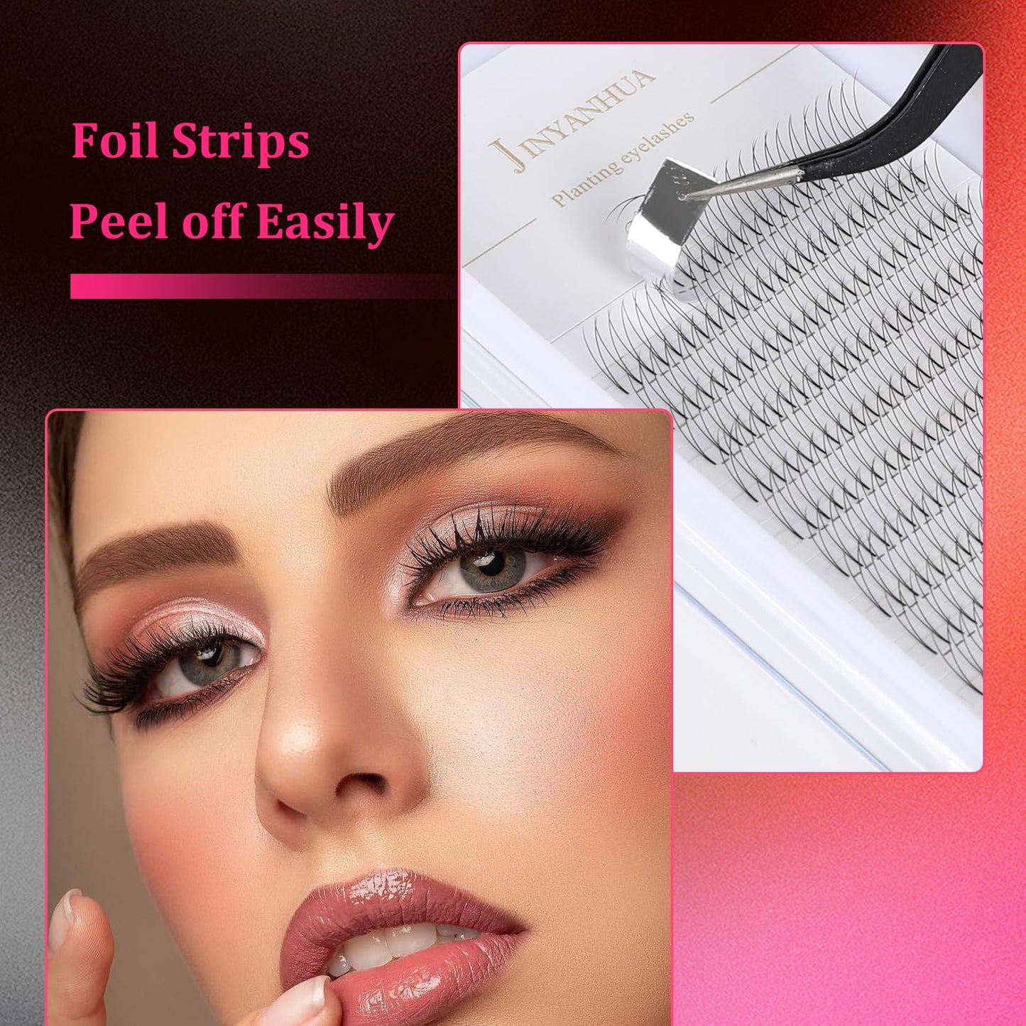 2d Volume Eyelash Extensions Premade Fans Eyelashes Short Stem 0.10mm Thickness C/D Curl 8-14mm Super Soft Handmade Fans Lashes Extensions…