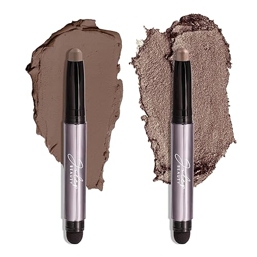 Julep Eyeshadow 101 Crème-to-Powder Waterproof Eyeshadow Stick Duo - Long-Lasting, Crease-Proof, Easy Apply with Built-in Smudger -Taupe Shimmer