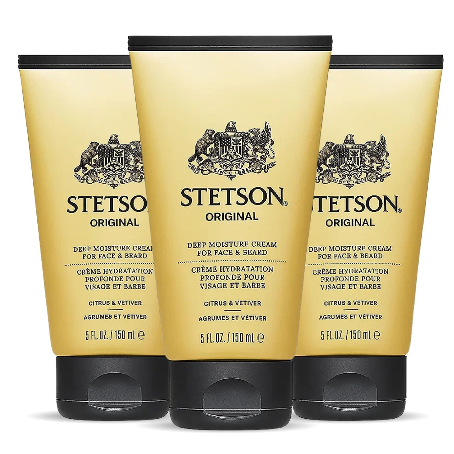 SCENT BEAUTY STETSON Personal Care Deep Clean Face & Beard Wash Men's Face Wash & Clarifying Soap - 5 oz - 3 Pack - Original