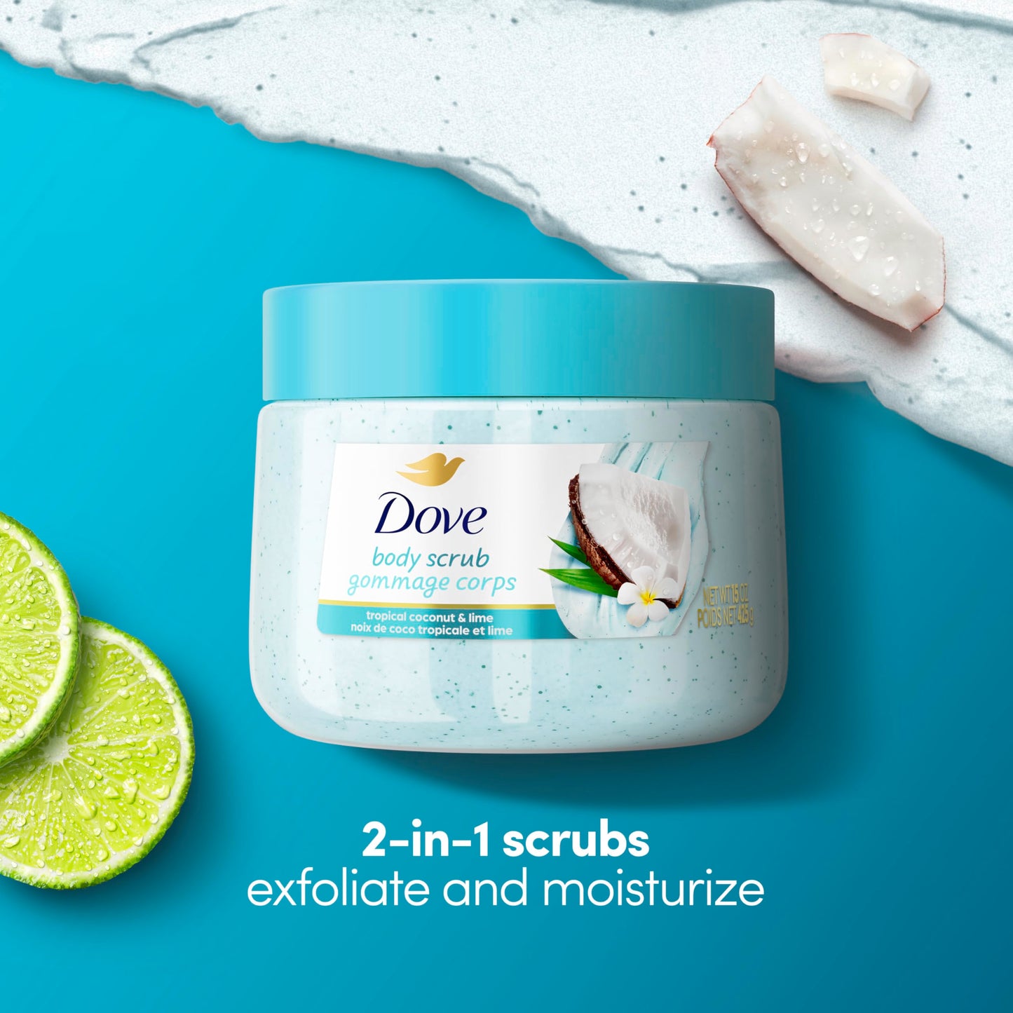 Dove Moisturizing Body Scrub - Coconut & Lime, pH?Balanced Whipped Texture, Skin?Renewing Exfoliator, 15 oz Beauty & Personal Care Dove