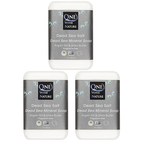 DEAD SEA Salt SOAP 3 PK - Shea Butter, Argan Oil, Magnesium, Sulfur, Minerals. All Skin Types, Problem Skin. Acne Treatment, Eczema, Psoriasis