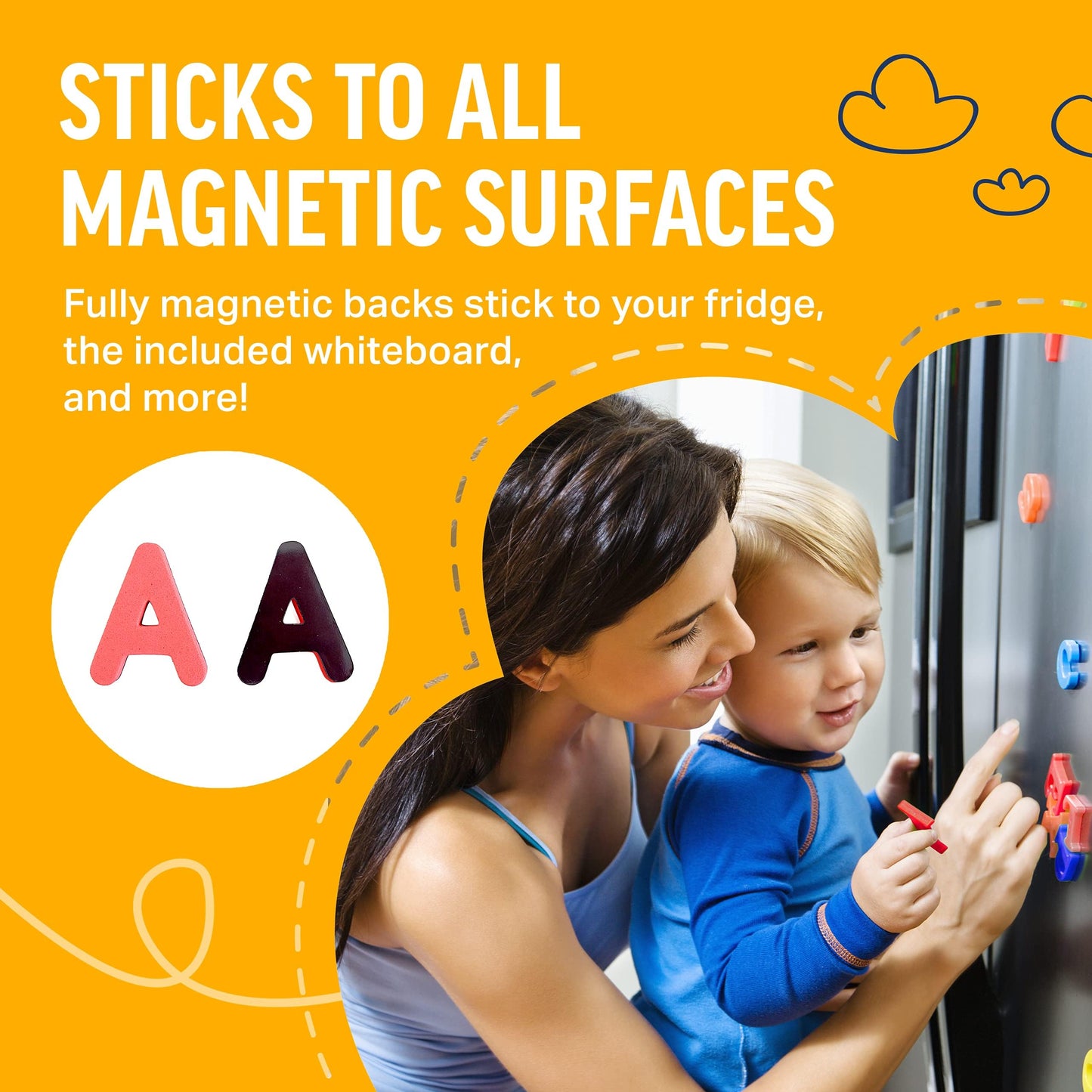 238PCS Magnetic Alphabet Letters – ABC Magnet Set for Toddlers, Educational Spelling Toy for Kids, Strong Letters for Fridge & Whiteboard