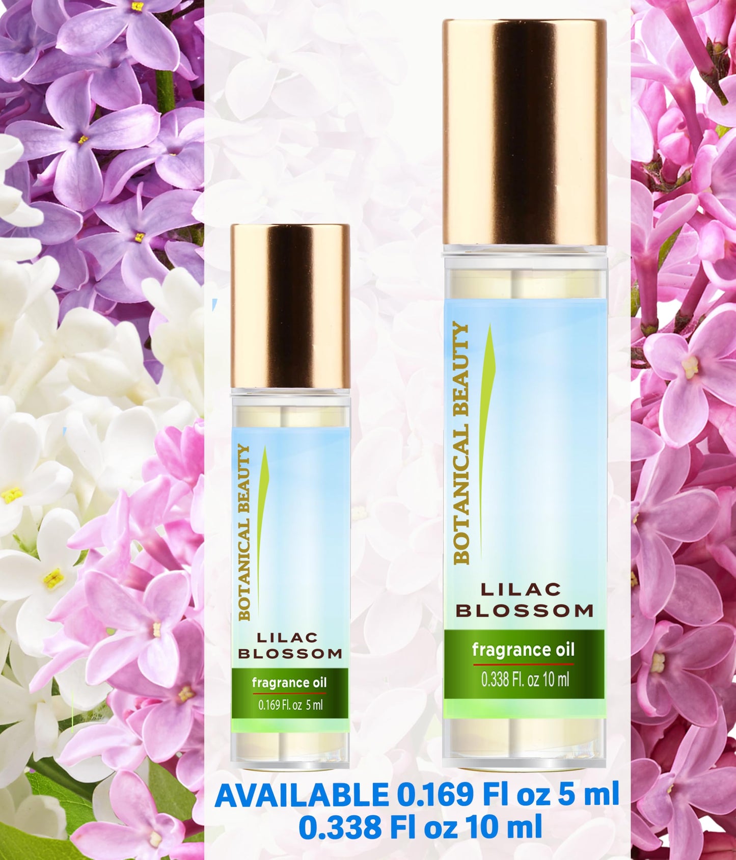 Botanical Beauty LILAC BLOSSOM FRAGRANCE OIL ROLL-ON 0.169 Fl. oz 5 ml Rollerball Perfume, Alcohol-Free, Long Lasting