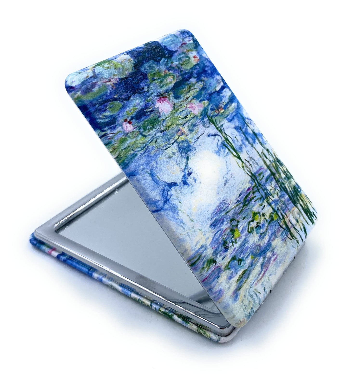 Aeisage Small Hand Mirror Rectangular Compact Magnifying Mirrors Mini Pocket Purse Mirror Compact Travel Mirror Water Lilies Gifts for Women