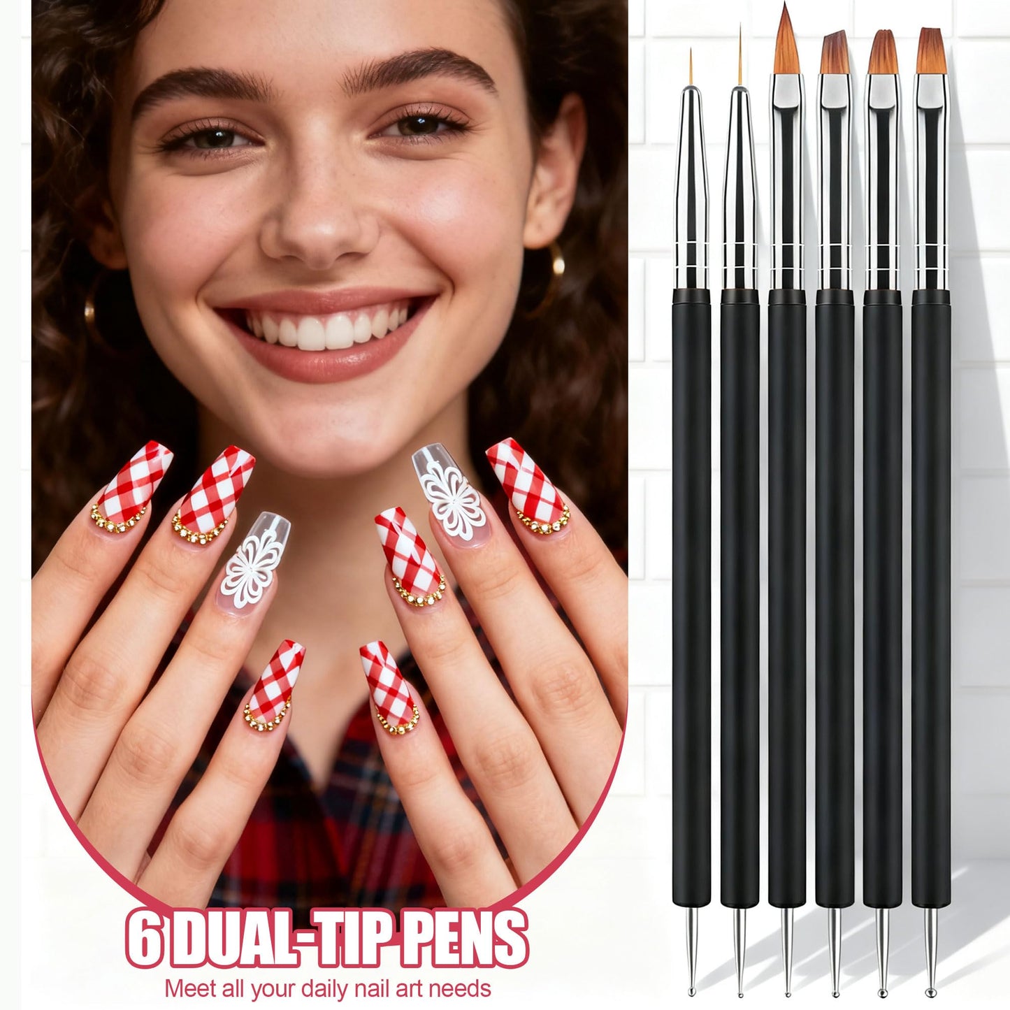 Artdone Nail Striping Tape Lines Kit With Nail Art Pens Liner Brushes Beauty and Personal Care Artdone