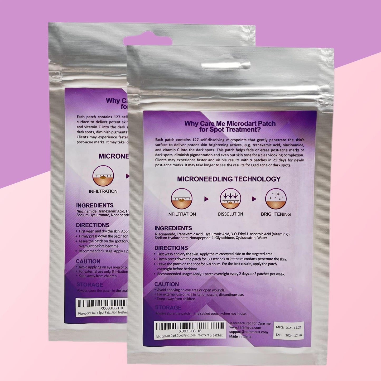 Microdart Dark Spot Patch with 127 Micropoints (1 Pack of 9 Patches) - Fades & Brightens Acne Marks, Dark Spots & Discoloration - Post-Acne Treatment
