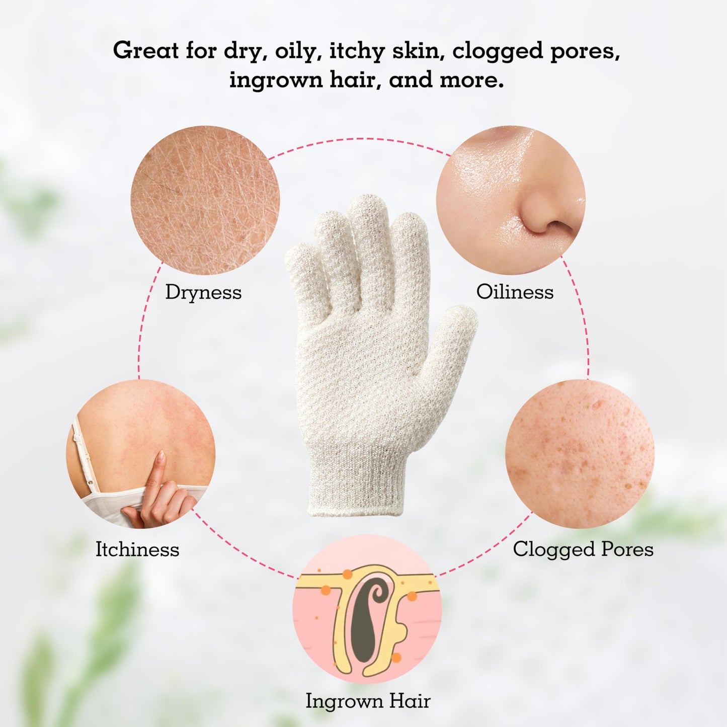 Evridwear Exfoliating Gloves for Shower, 100% Nylon Thick Soft Medium Heavy Bathing Gloves Dead Skin Remover Body Scrubber Smooth Skin with Hang Loop