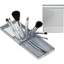 Michael Marcus 9 Piece Makeup Brush Set with Case - Portable & Professional Blending Brushes for Foundation, Powder, Eyeshadow, Eye Contour, Blush