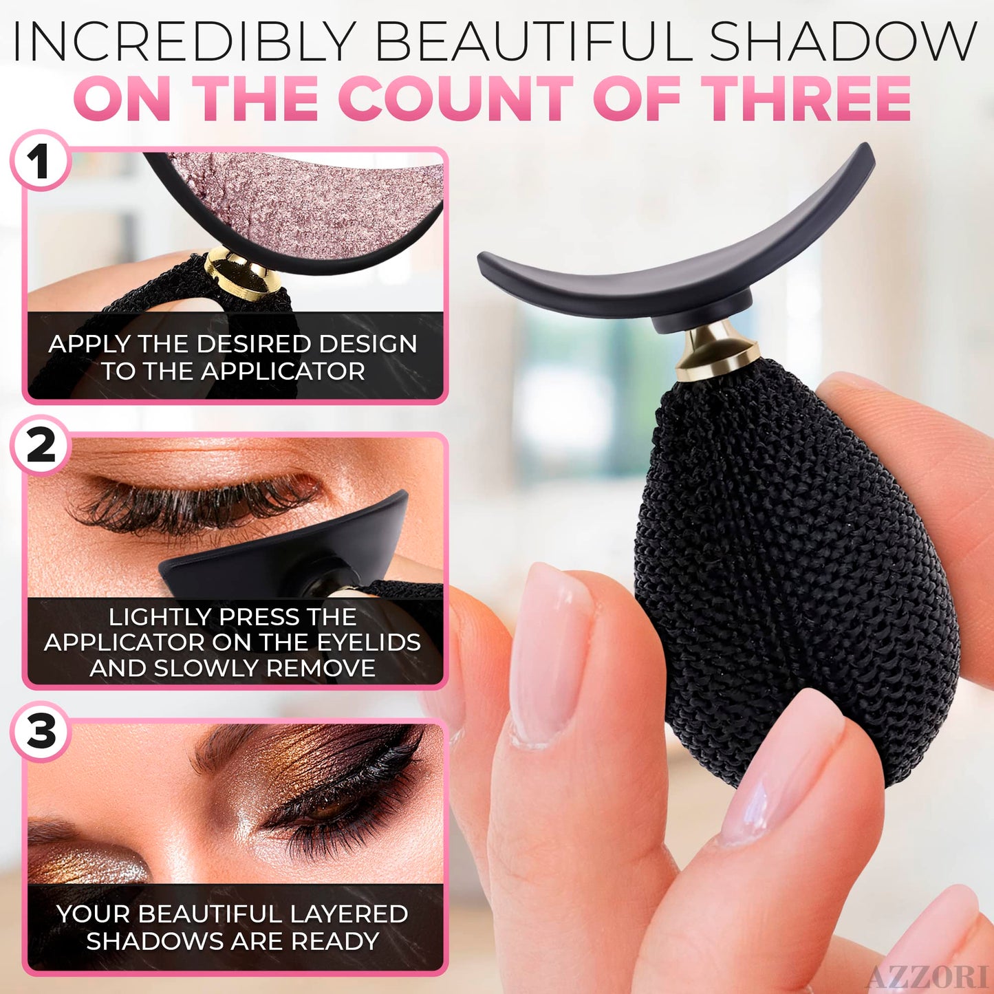 Eyeshadow Stamp - Winged Eyeliner Stamp for Quick Eye Looks, Eye Liner Stencil Tool with Soft Silicone Edge for Smooth Crease - Reusable Eyeshadow