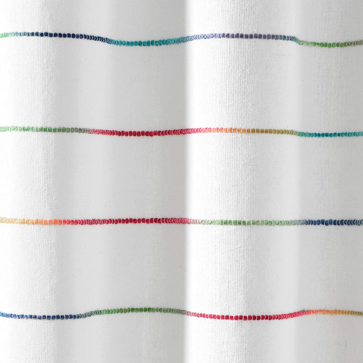 Lush Decor Ombre Stripe Yarn Dyed Cotton Shower Curtain, 72" W x 72" L, Rainbow - Fabric Shower Curtains - Striped Bathroom Curtain - Farmhouse…