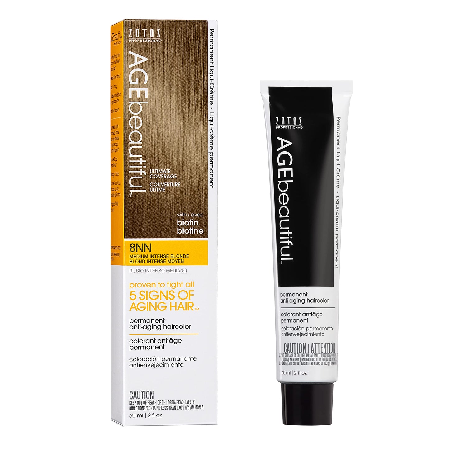 AGE beautiful Permanent Hair Color Dye Liqui Creme | 100% Gray Coverage | Anti-Aging Haircolor | Biotin for Thicker, Fuller Hair | Professional Salon
