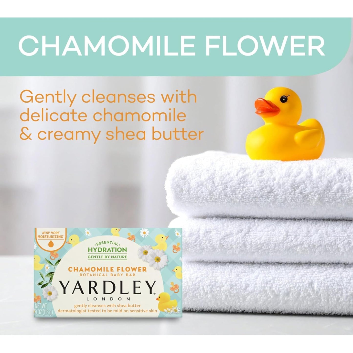 Yardley London Moisturizing Baby Bath Bar Soap for Sensitive Skin, Chamomile Flower, Conditioned with Gentle Plant-Based Ingredients & Dermatologist Beauty and Personal Care Yardley
