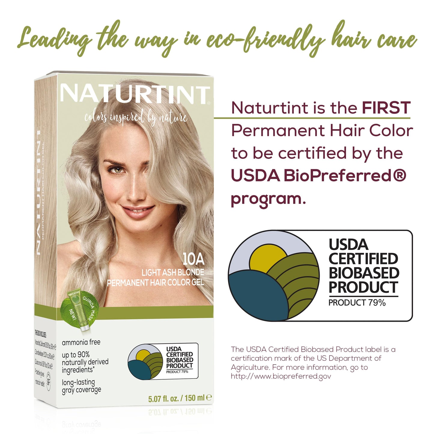 Naturtint 10A Light Ash Blonde Permanent Hair Color (Pack of 1), Ammonia Free, Vegan, Cruelty Free, up to 100% Gray Coverage, Long Lasting Results