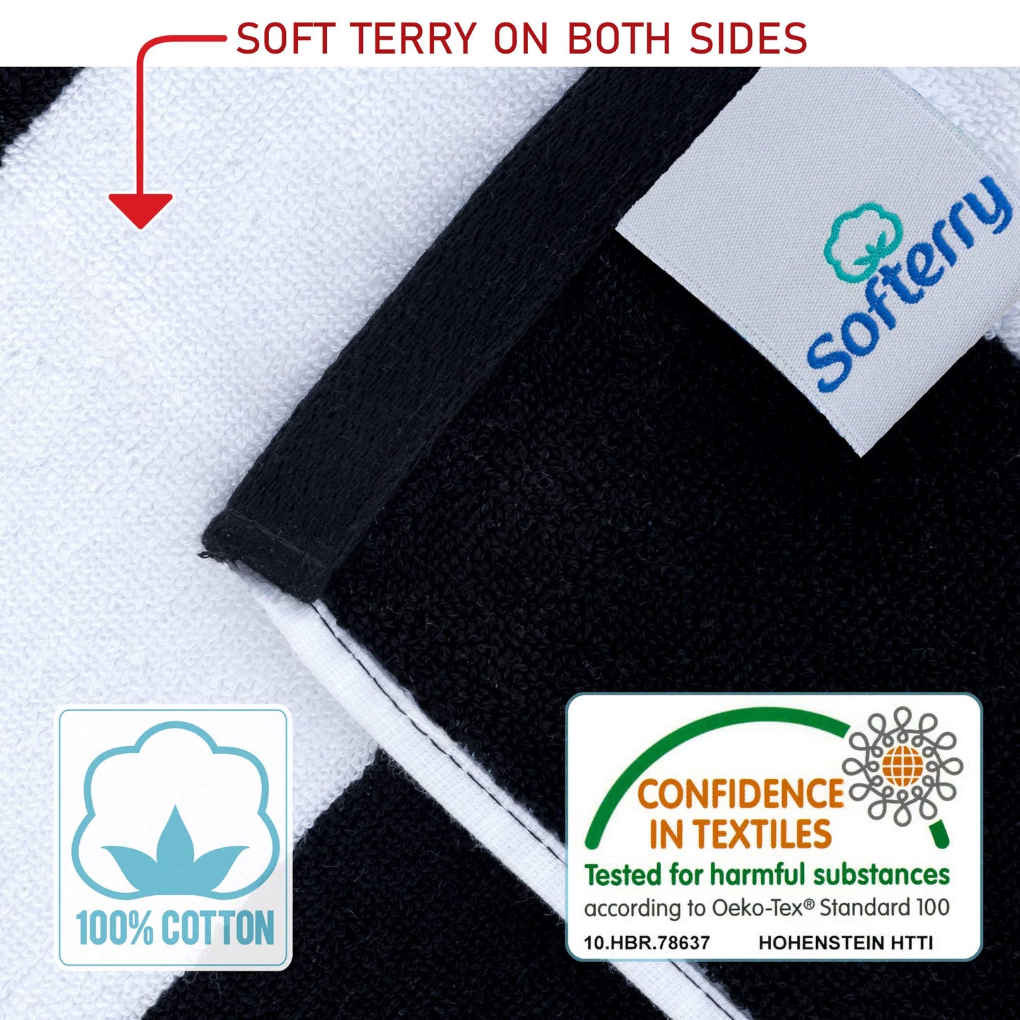 Luxury Large Beach Towel Extra Soft 40 x 72 inch Prime Yacht Classic Cabana Stripe Hotel Pool & Resort Style Double Terry Yarn Dyed 100% Cotton (1…