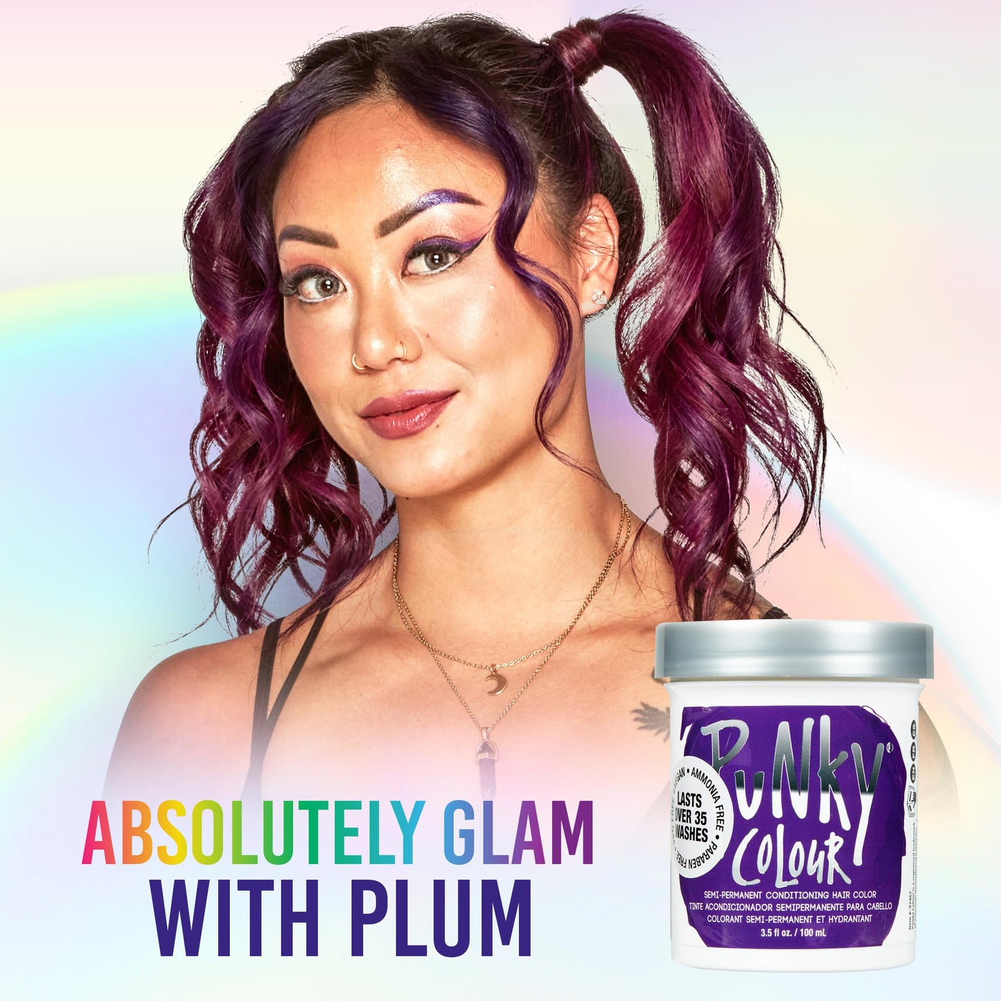 Punky Plum Semi Permanent Hair Color - Vegan & Cruelty-Free Conditioning Hair Dye, Lasts Up to 35 Washes, 3.5 fl oz