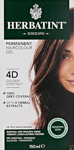 Herbatint Permanent Hair Color Gel, 4d Golden Chestnut, 4 Oz (095216)