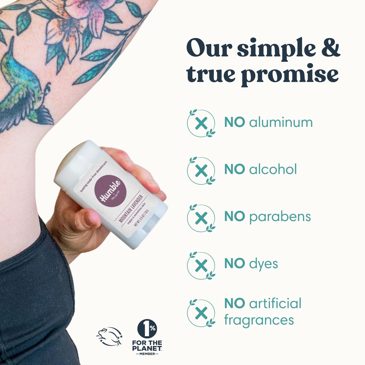 Humble Aluminum-Free Deodorant for Women & Men, Mountain Lavender - Baking Soda-Free Natural Deodorant Stick for Sensitive Skin with Essential Oils Beauty and Personal Care HUMBLE SIMPLE AND TRUE.
