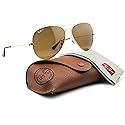 Ray-Ban RB3025 001/57 Unisex Aviator Sunglasses Polarized (Gold Frame/Brown Polarized Lens 001/57, 58), Medium