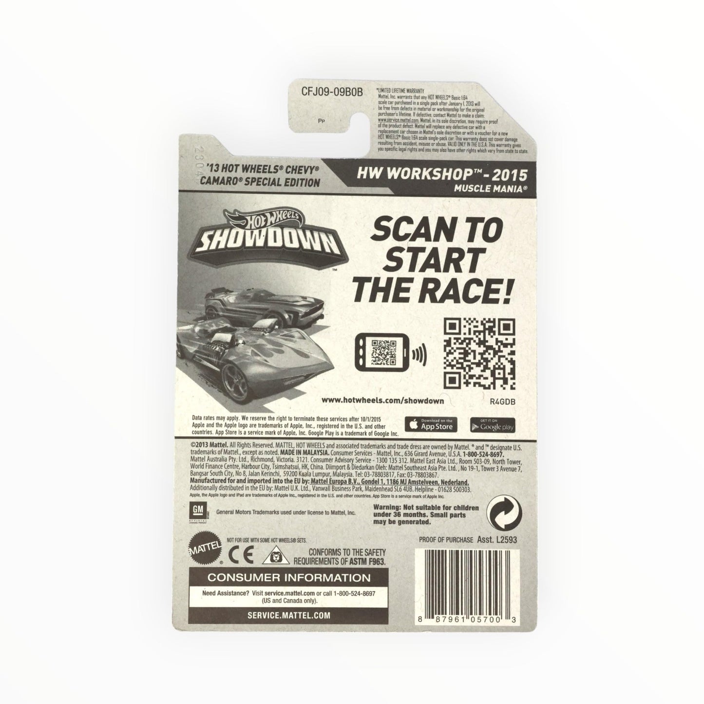 Hot Wheels 2015 HW Workshop '13 Hot Wheels Chevy Camaro Special Edition 232/250, Yellow