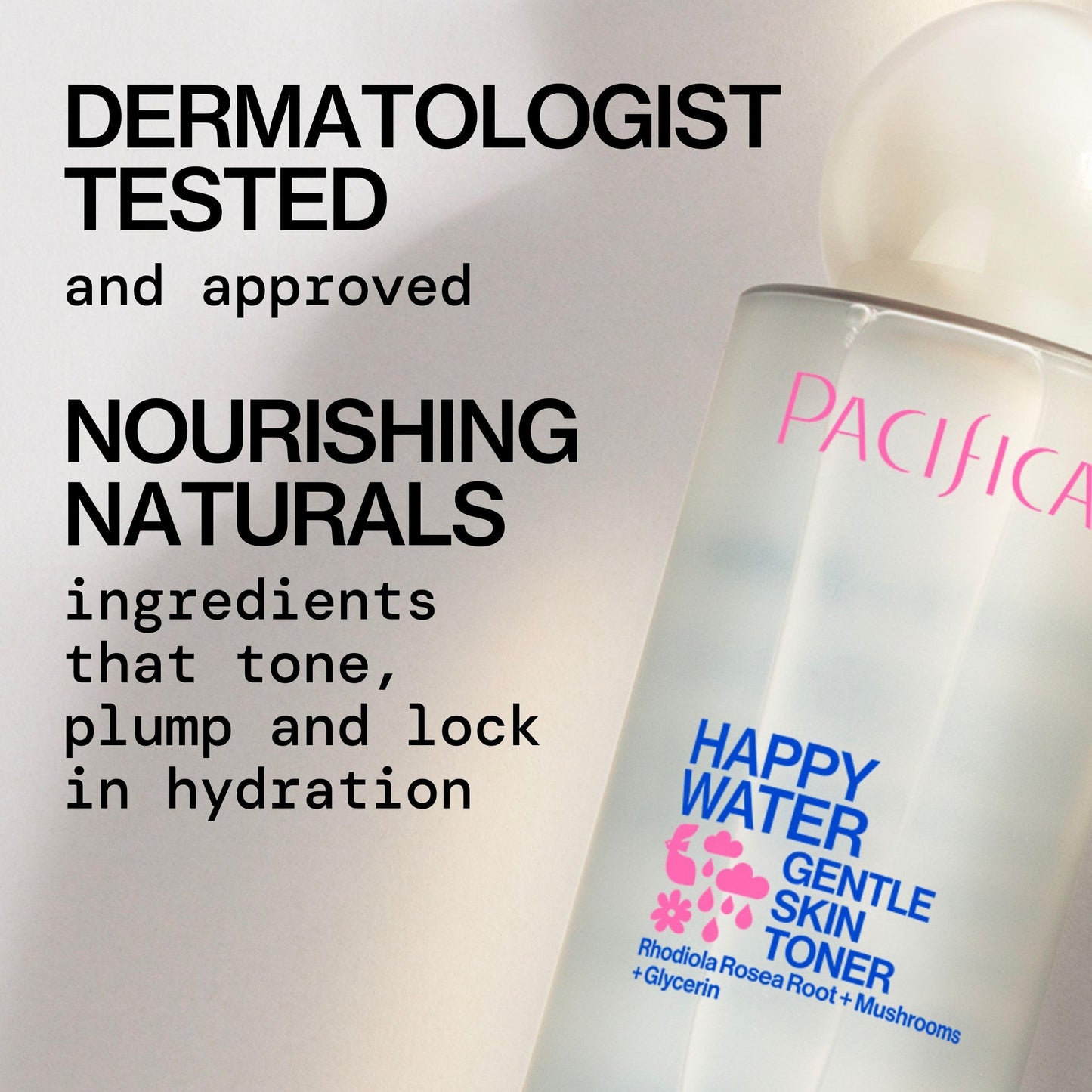 Pacifica Happy Water Hydrating Facial Toner - Vegan Ceramides, Hyaluronic Acid & Electrolytes, Refreshing & Calming for Balanced Skin, Clean Beauty
