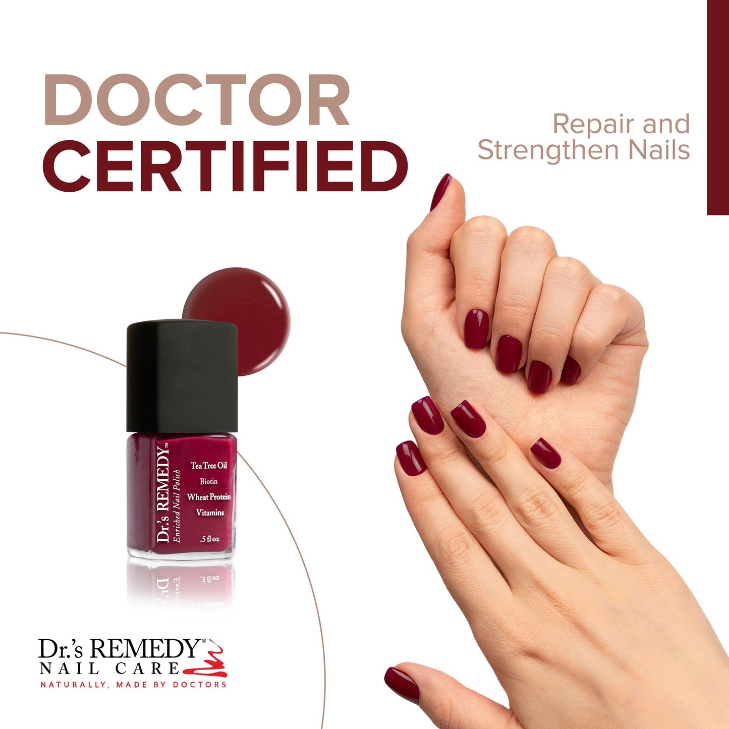Dr’s Remedy Enriched Nail Polish: Non Toxic, All Natural, and Organic - Doctor Formulated: Strengthens, Restores, Heals, and Protects '24-Free'