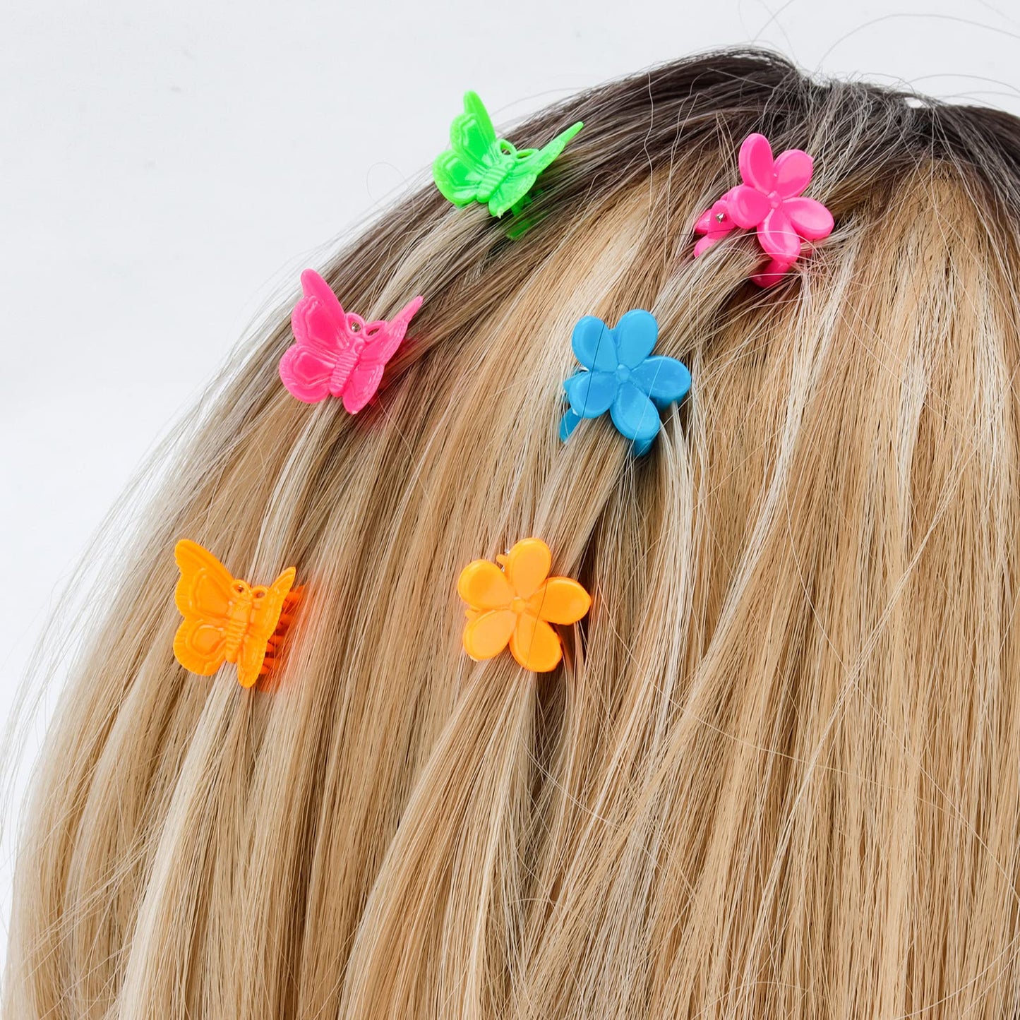 YISSION 200 Pcs Mini Hair Clips Flower Hair Clip Butterfly Hair Clips Small Claw Clips for Hair 90s Hair Accessories for Girls Women School Party