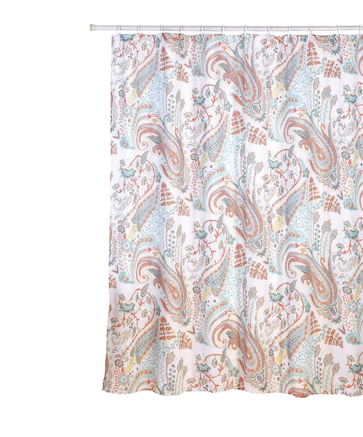 Kashi Home Zoey Fabric Shower Curtain, Paisley Floral Print, 70"x70"