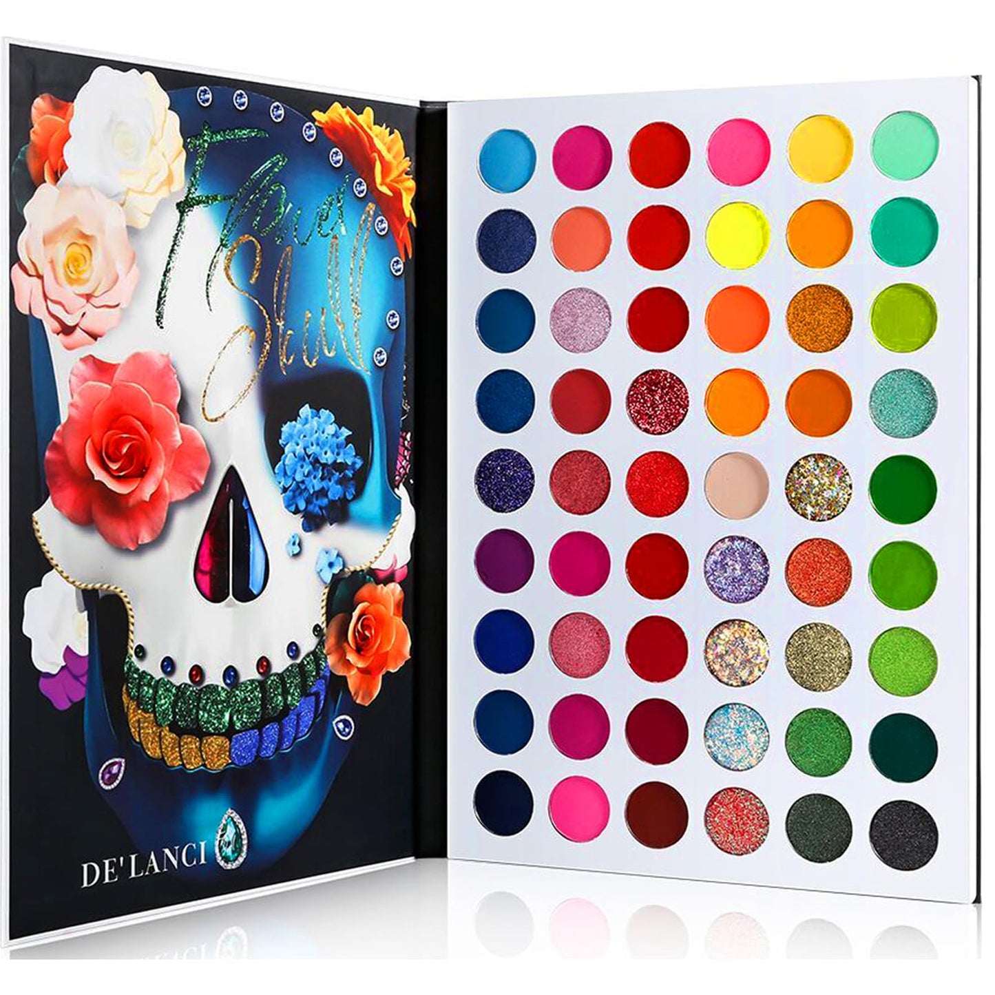 DE'LANCI Big Colorful Eyeshadow Palette Professional 54 Color Board Eye Shadow Bright Neon Glitter Matte Shimmer Makeup Pallet Highly Pigmented Powder