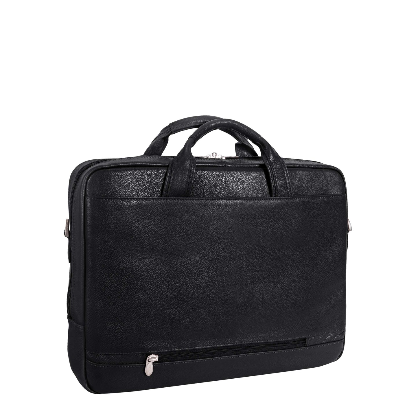 McKlein MONTCLARE, Pebble Grain Calfskin Leather, 13" Leather Laptop & Tablet Briefcase, Black (15495), One Size