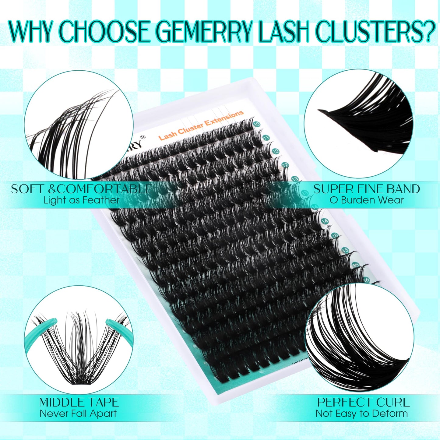 Lash Clusters GEMERRY 280pcs Clusters Lashes D Curl Soft&Natural Individual Lashes Cluster Eyelash Clusters DIY Lash Extensions at Beauty and Personal Care GEMERRY