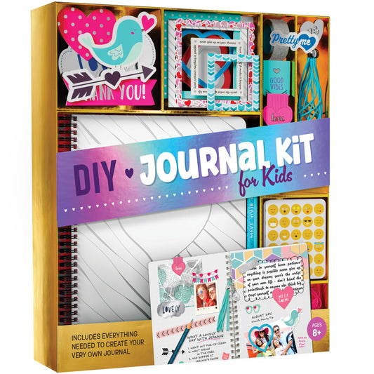 Pretty Me DIY Journal Kit for Girls – Scrapbook & Diary Art Set, Fun Crafts Gift for Tweens Ages 8–14, Birthday or Holiday Present