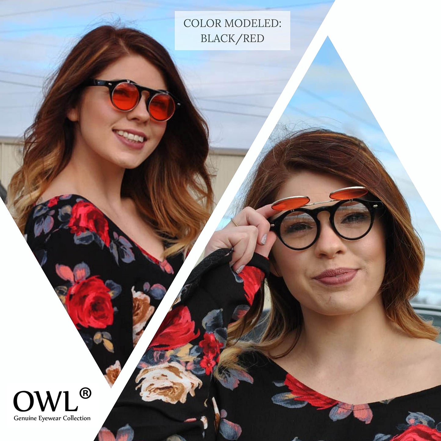 Classic Vintage Circle Flip Up Sunglasses Leopard Gold Frame Retro