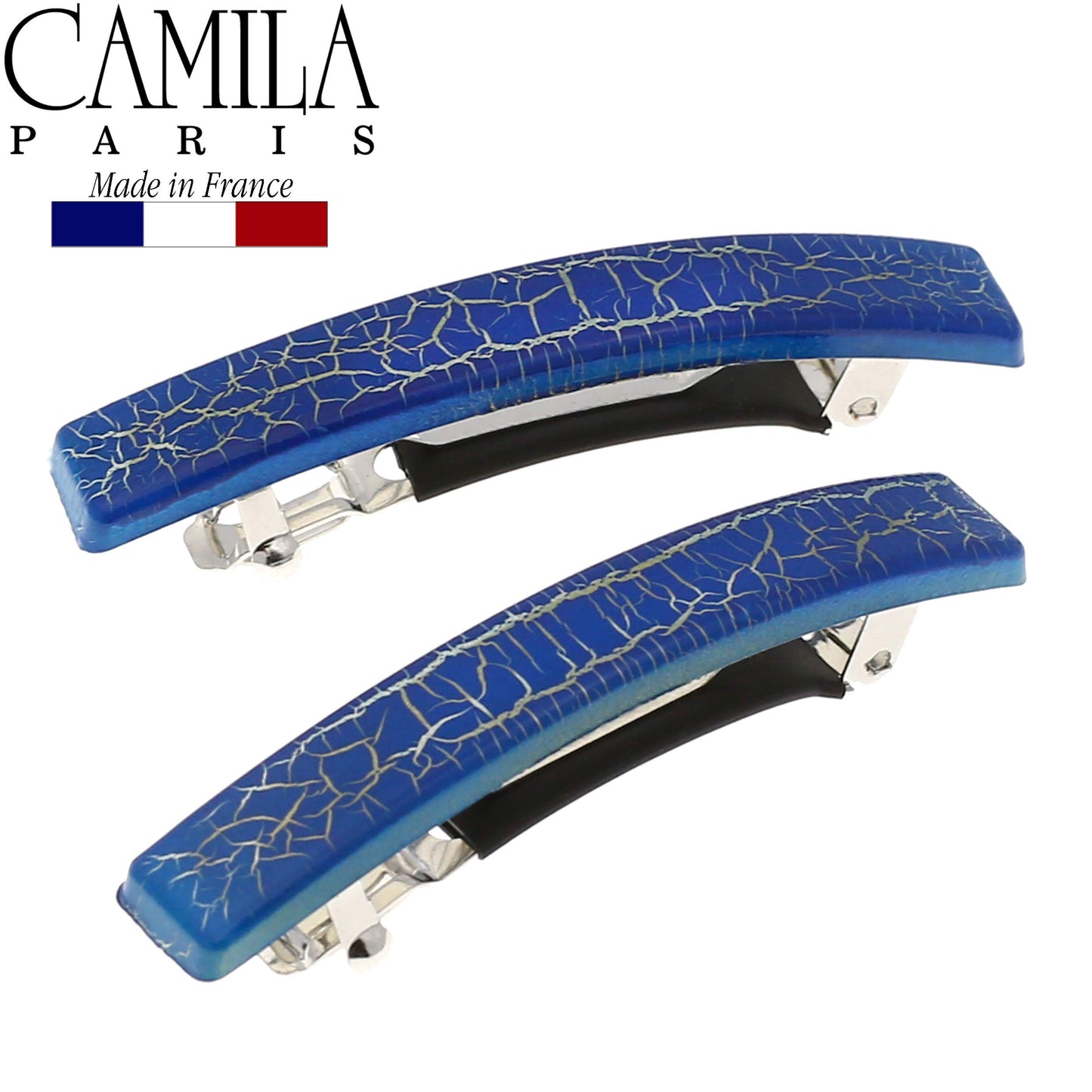 Camila Paris CP2956 French Hair Barrette Clip for Girls, Set of 2 Rubberized Metal Clasp Strong Hold Grip Hair Clips for Women, No Slip and Durable