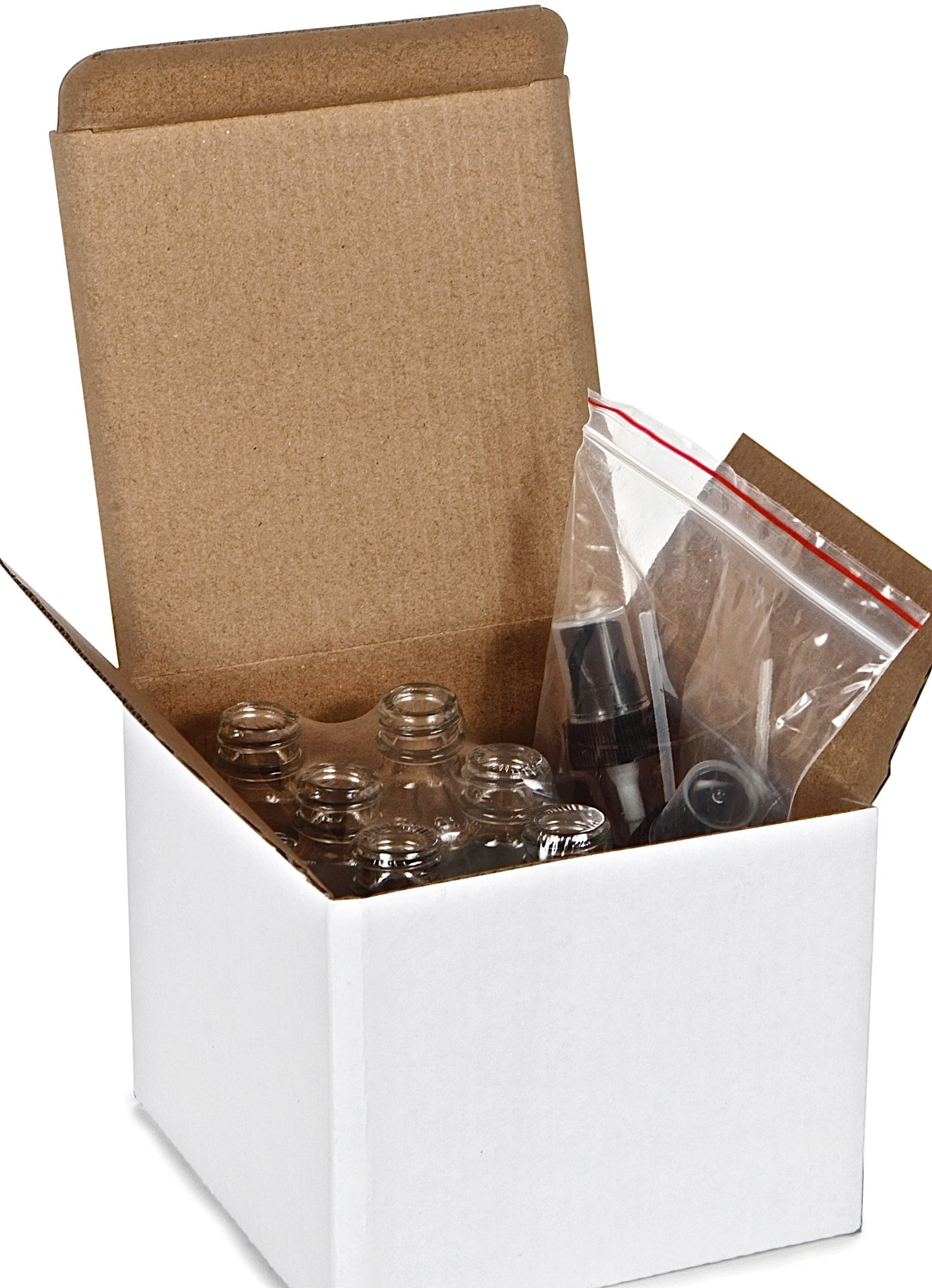 Vivaplex, 6, Clear, 2 oz Glass Bottles, with Black Fine Mist Sprayers