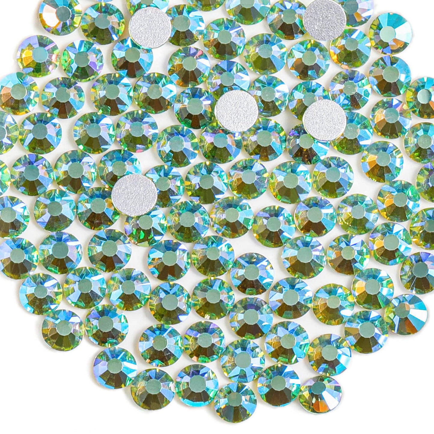 Beadsland 2880pcs Flat Back Crystal Rhinestones Round Gems for Nail Art and Craft Glue Fix,Peridot AB,SS10,2.7-2.9mm Beauty and Personal Care BEADSLAND