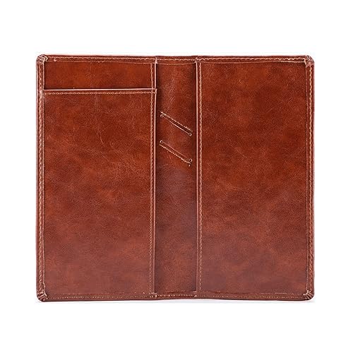 Aurya Leather Checkbook Covers For Personal Holder With Free Vinyl Divider, Cover Duplicate Checks Men And Women
