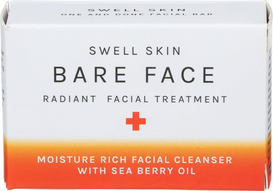 SWELL SKIN - Bare Face, Sea buckthorn ol Cleansing Bar for All Skin Types, for Radiant, Even-Toned, Well-Hydrated Skin, 2.25oz Acne Soap Bar